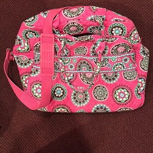 Vera Bradley Duffel Bag with Strap in Pink Pattern, Good Condition